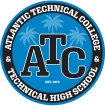 A circular blue logo displays ATC with the text Atlantic Technical College & Technical High School.